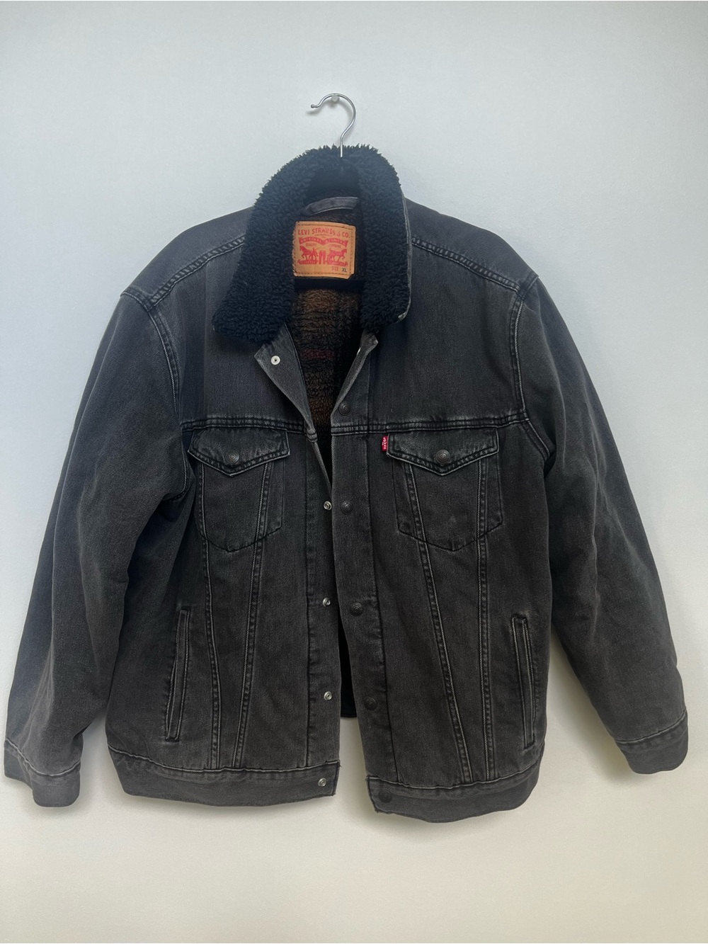 Levi's Black Sherpa Collar Denim Jacket